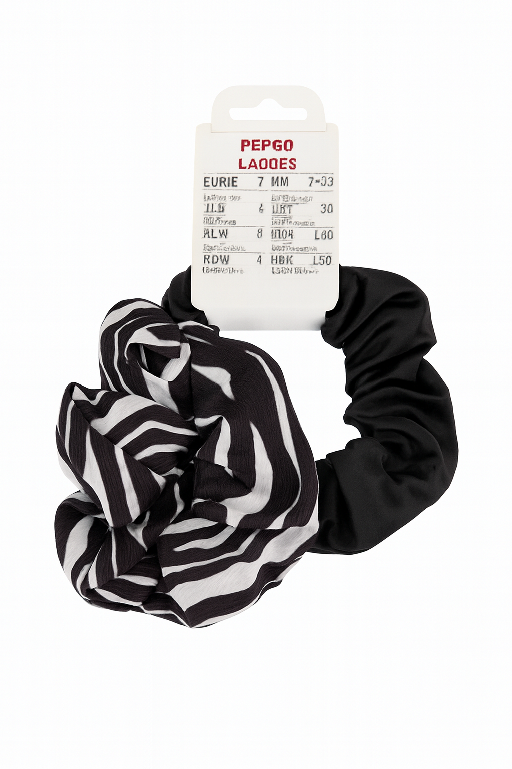 Zebra Print & Classic Black Scrunchies – Soft Fabric Hair Accessory Set (2-Pack)